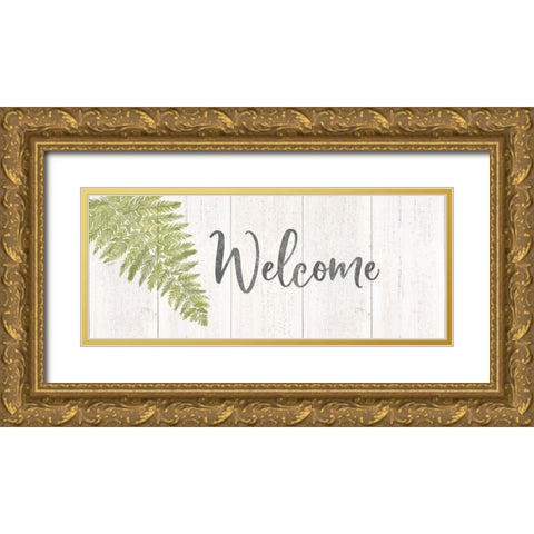 Natural Inspirations panel I-Welcome Gold Ornate Wood Framed Art Print with Double Matting by Reed, Tara