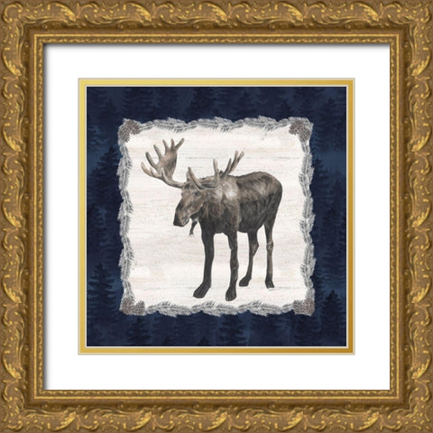 Blue Cliff Mountains IV-Moose Gold Ornate Wood Framed Art Print with Double Matting by Reed, Tara