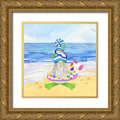 Gnomes of Summer IV Gold Ornate Wood Framed Art Print with Double Matting by Reed, Tara