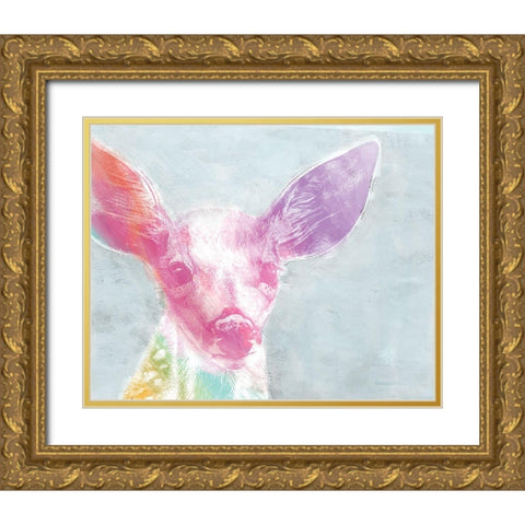Portrait of a Fawn rainbow Gold Ornate Wood Framed Art Print with Double Matting by Cusson, Marie Elaine