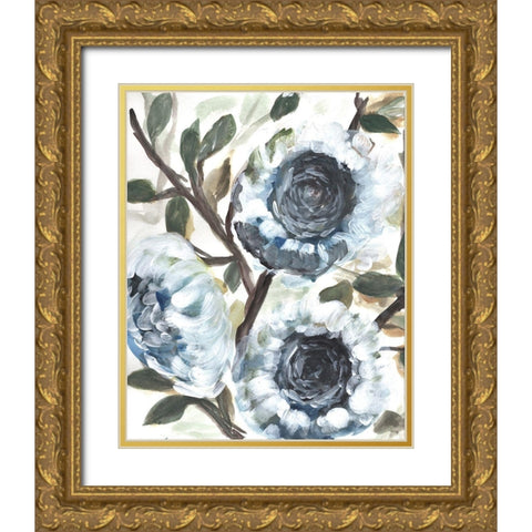 Farmhouse Blue Bush II Gold Ornate Wood Framed Art Print with Double Matting by Chapman, Marcy