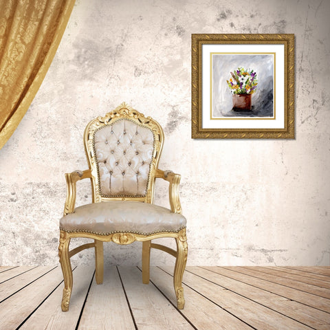 Spring Bouquet Gold Ornate Wood Framed Art Print with Double Matting by Chapman, Marcy