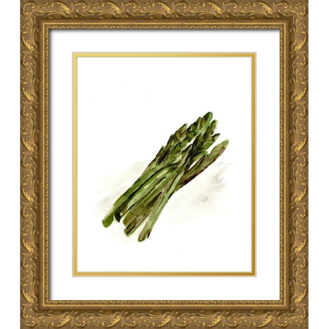 Veggie Sketch plain  I-Asparagus Gold Ornate Wood Framed Art Print with Double Matting by Chapman, Marcy