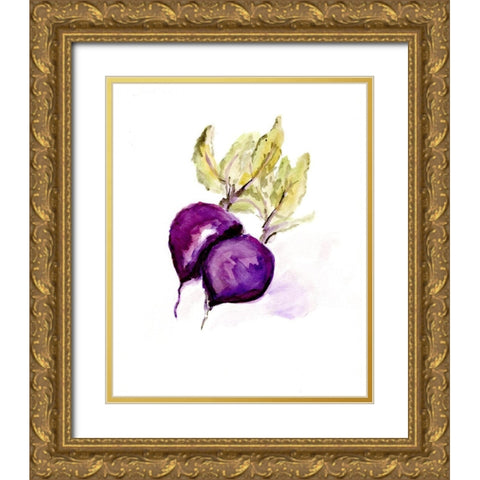 Veggie Sketch plain  III-Beets Gold Ornate Wood Framed Art Print with Double Matting by Chapman, Marcy