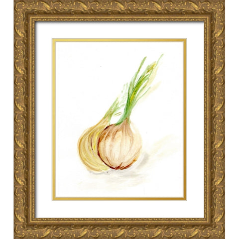 Veggie Sketch plain  X-Onion Gold Ornate Wood Framed Art Print with Double Matting by Chapman, Marcy