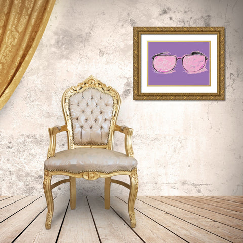 Glasses in Pink Gold Ornate Wood Framed Art Print with Double Matting by Chapman, Marcy
