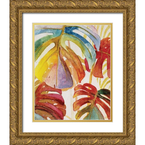 Tropic Botanicals III Gold Ornate Wood Framed Art Print with Double Matting by Cusson, Marie Elaine