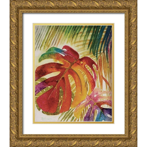 Tropic Botanicals IV Gold Ornate Wood Framed Art Print with Double Matting by Cusson, Marie Elaine