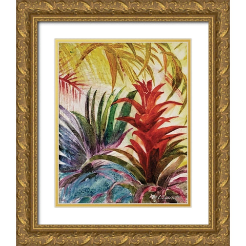 Tropic Botanicals VI Gold Ornate Wood Framed Art Print with Double Matting by Cusson, Marie Elaine