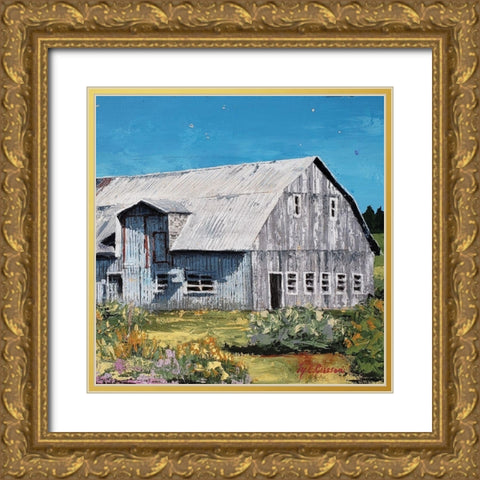 Portrait of a Barn Gold Ornate Wood Framed Art Print with Double Matting by Cusson, Marie Elaine