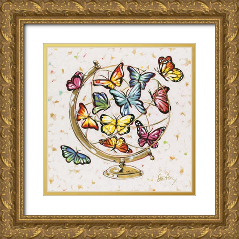 Globe Hope Gold Ornate Wood Framed Art Print with Double Matting by Augustine, Jodi