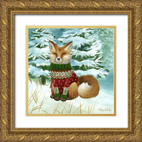 Winterscape II-Fox Gold Ornate Wood Framed Art Print with Double Matting by Wilson, Kelsey