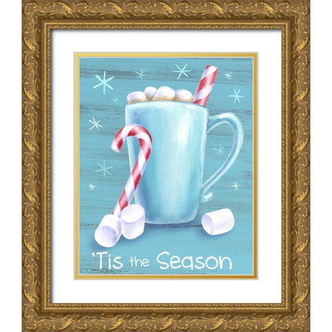 Peppermint Cocoa II-Tis the Season Gold Ornate Wood Framed Art Print with Double Matting by Wilson, Kelsey