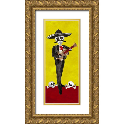 Day of the Dead vertical II Gold Ornate Wood Framed Art Print with Double Matting by Reed, Tara