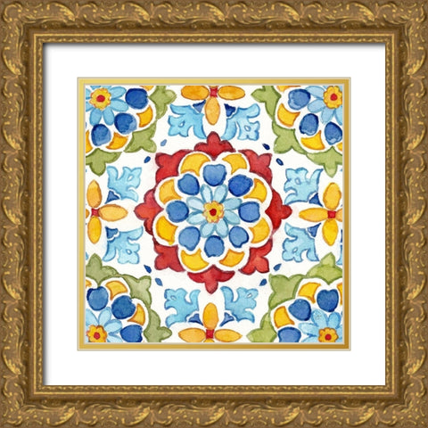 Turkish Tile I Gold Ornate Wood Framed Art Print with Double Matting by Coulter, Cynthia