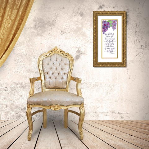 Fruit of the Spirit vertical III-Like a tree Gold Ornate Wood Framed Art Print with Double Matting by Reed, Tara