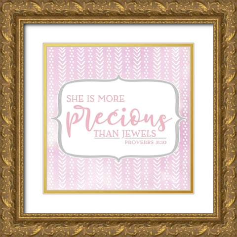 Girl Inspiration III-Precious Gold Ornate Wood Framed Art Print with Double Matting by Reed, Tara