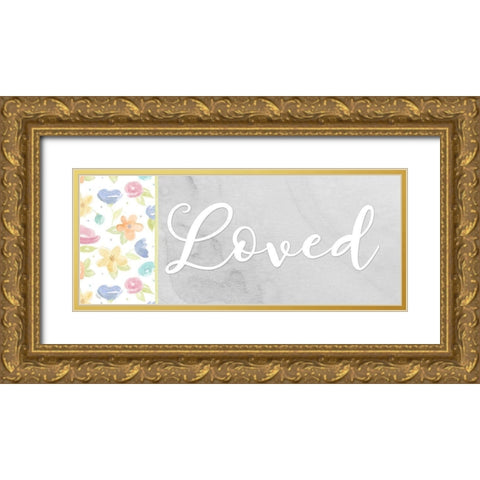 Girl Inspiration panel VII-Loved Gold Ornate Wood Framed Art Print with Double Matting by Reed, Tara
