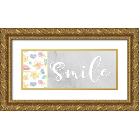 Girl Inspiration panel VIII-Smile Gold Ornate Wood Framed Art Print with Double Matting by Reed, Tara