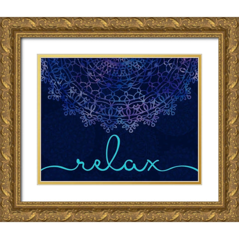 Cosmic Mandala III-Relax Gold Ornate Wood Framed Art Print with Double Matting by Noonday Design