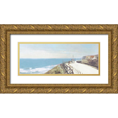 Clifftop  Cottage Gold Ornate Wood Framed Art Print with Double Matting by Bay, Noah