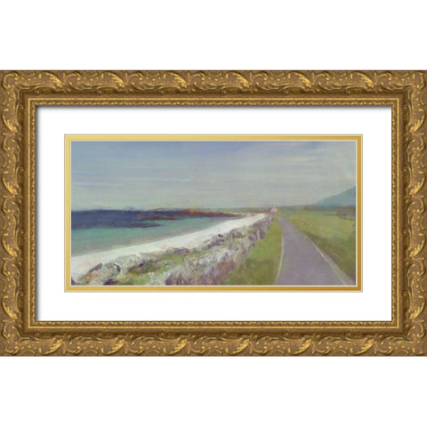 Scottish  Road Gold Ornate Wood Framed Art Print with Double Matting by Bay, Noah
