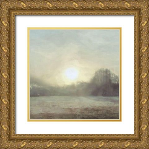 Sun  through Mist Gold Ornate Wood Framed Art Print with Double Matting by Bay, Noah