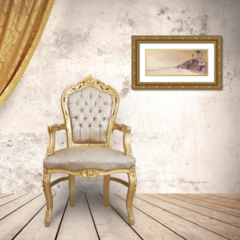 Girl  on the Beach Gold Ornate Wood Framed Art Print with Double Matting by Bay, Noah