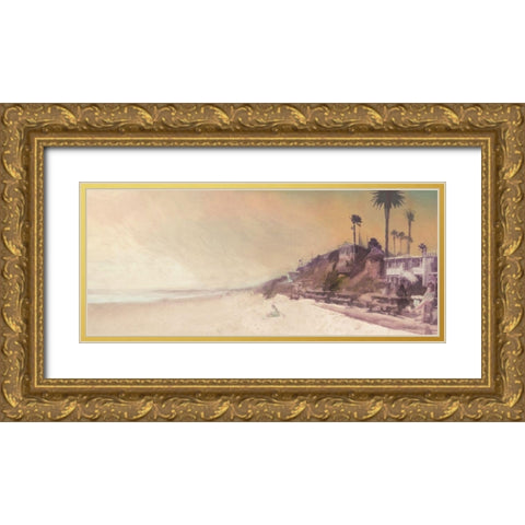Girl  on the Beach Gold Ornate Wood Framed Art Print with Double Matting by Bay, Noah