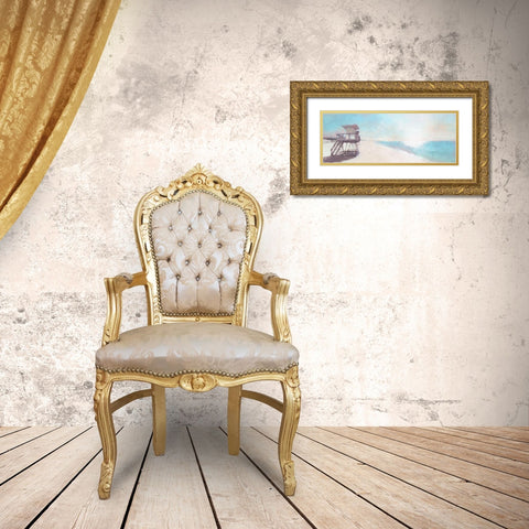 Solitary  Hut Gold Ornate Wood Framed Art Print with Double Matting by Bay, Noah