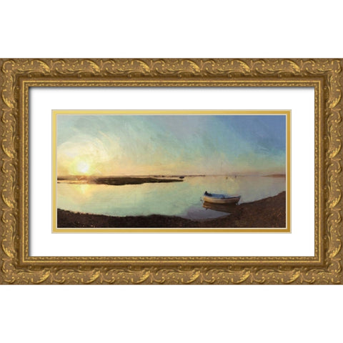Shingle  Beach Gold Ornate Wood Framed Art Print with Double Matting by Bay, Noah