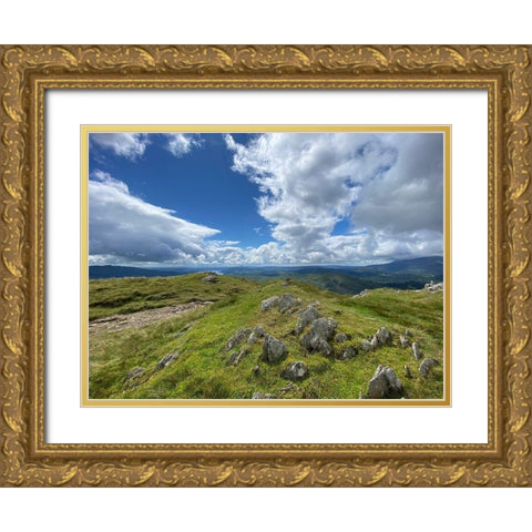 Highland  Path landscape Gold Ornate Wood Framed Art Print with Double Matting by Bay, Noah