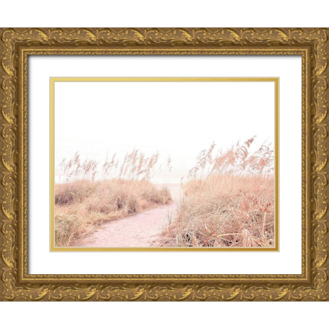 Walk  through the Grasses Gold Ornate Wood Framed Art Print with Double Matting by Grafitee Studios