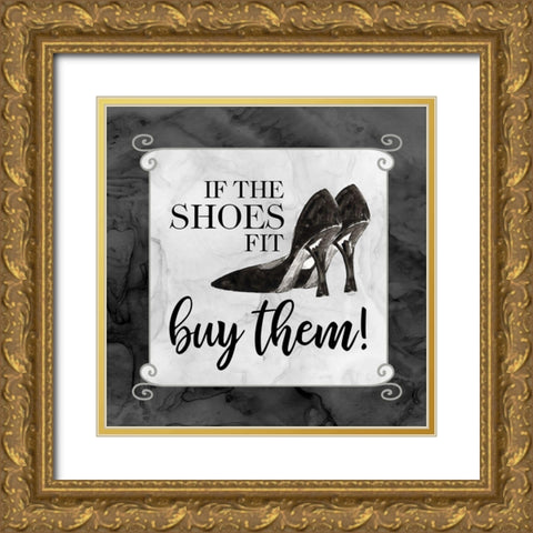 Fashion Humor V-Shoes Fit Gold Ornate Wood Framed Art Print with Double Matting by Reed, Tara