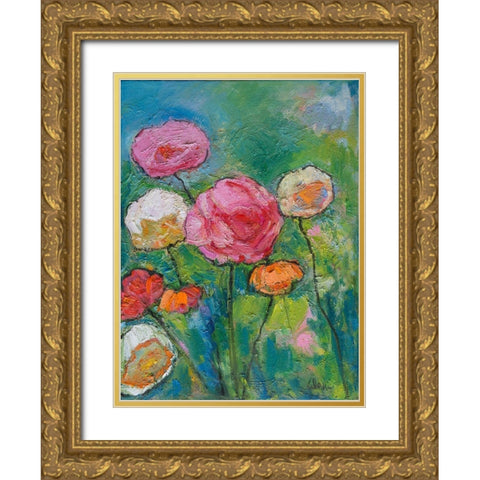 May Flowers Gold Ornate Wood Framed Art Print with Double Matting by Fine, Alexi