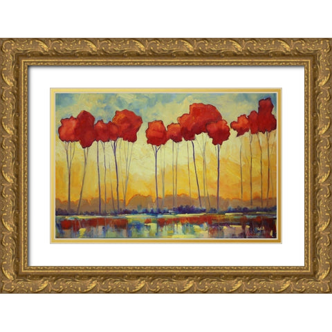 Kings Forest Gold Ornate Wood Framed Art Print with Double Matting by Fine, Alexi