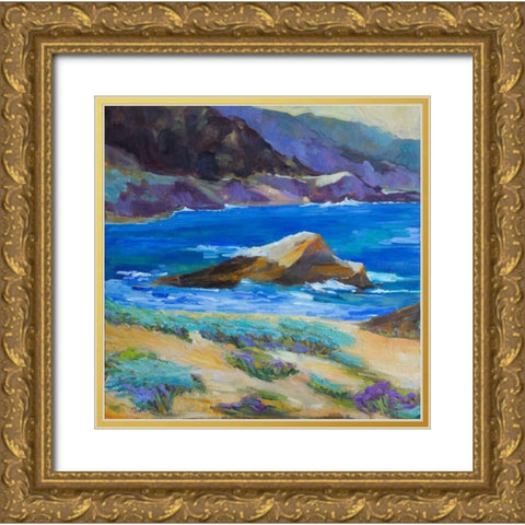 Carmel Cove Gold Ornate Wood Framed Art Print with Double Matting by Fine, Alexi