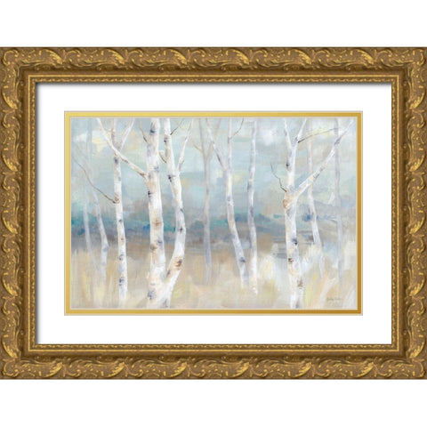 Birch  Field landscape Gold Ornate Wood Framed Art Print with Double Matting by Coulter, Cynthia