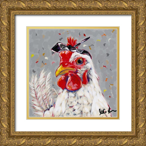 Farm  Pop-Rosie Gold Ornate Wood Framed Art Print with Double Matting by Augustine, Jodi