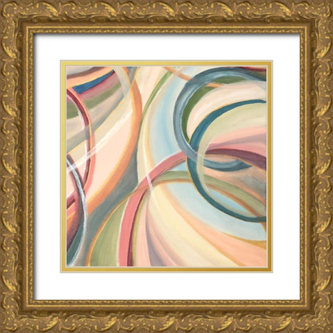 Overlapping  Rings III Gold Ornate Wood Framed Art Print with Double Matting by Lee C