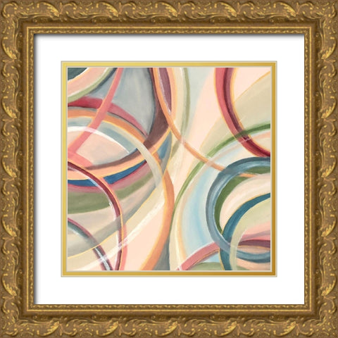 Overlapping  Rings V Gold Ornate Wood Framed Art Print with Double Matting by Lee C