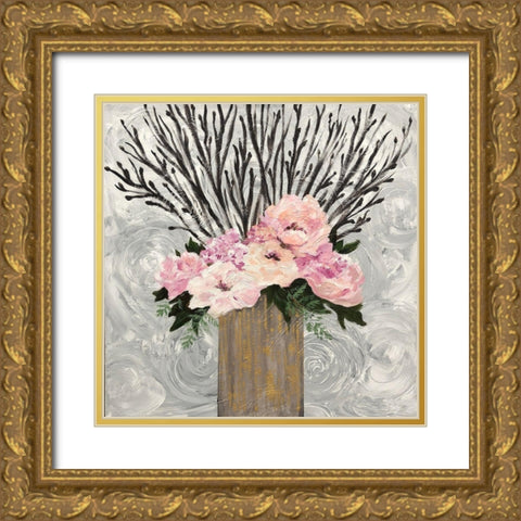 Twiggy  Floral Arrangement Gold Ornate Wood Framed Art Print with Double Matting by Lee C