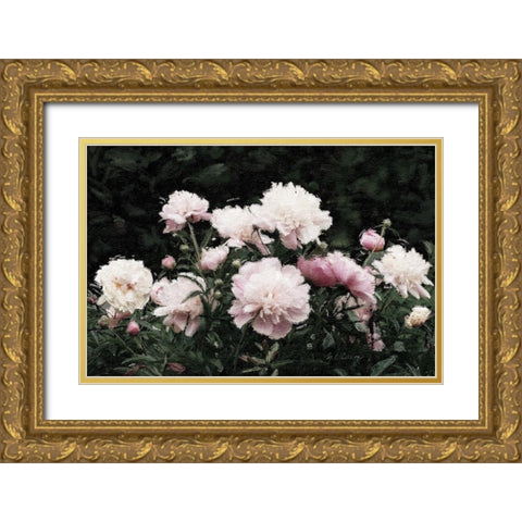 Peony  Poetry II Gold Ornate Wood Framed Art Print with Double Matting by Cusson, Marie Elaine