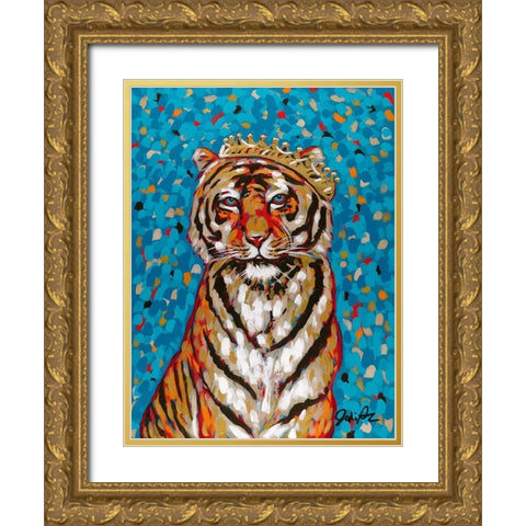 Queen  Tiger Gold Ornate Wood Framed Art Print with Double Matting by Augustine, Jodi