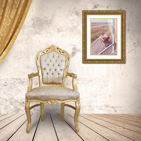 Hamptons  House Gold Ornate Wood Framed Art Print with Double Matting by Bay, Noah