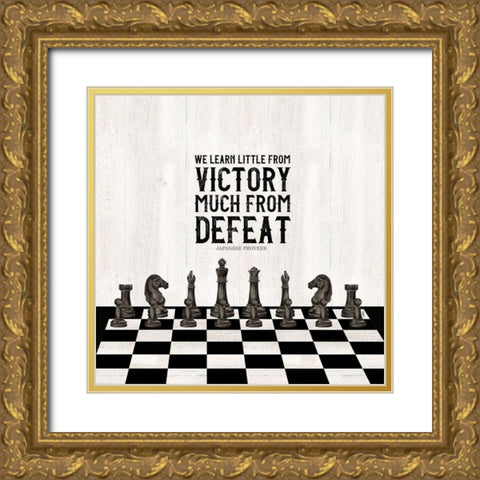 Rather be Playing Chess II-Learn More Gold Ornate Wood Framed Art Print with Double Matting by Reed, Tara