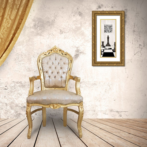 Rather be Playing Chess panel II-Learn More Gold Ornate Wood Framed Art Print with Double Matting by Reed, Tara