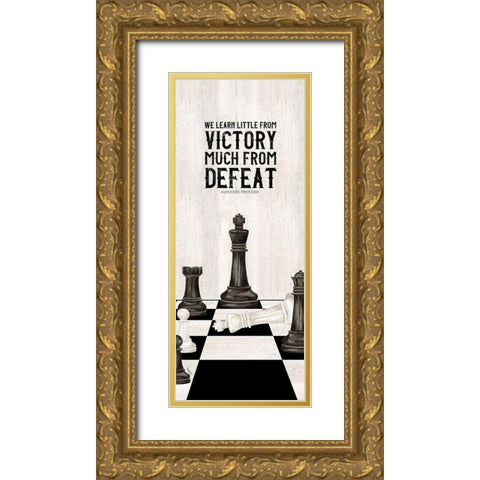Rather be Playing Chess panel II-Learn More Gold Ornate Wood Framed Art Print with Double Matting by Reed, Tara