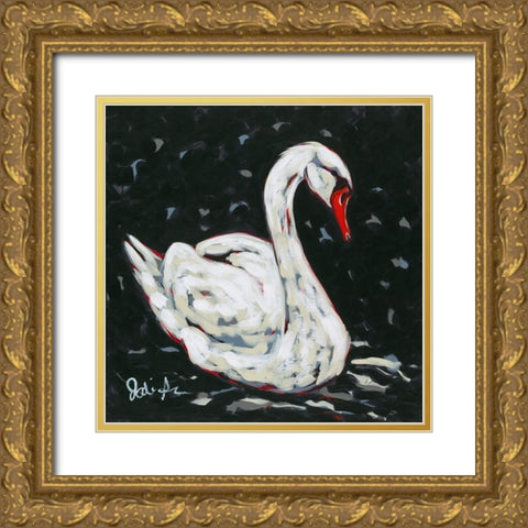 White Swan Gold Ornate Wood Framed Art Print with Double Matting by Augustine, Jodi