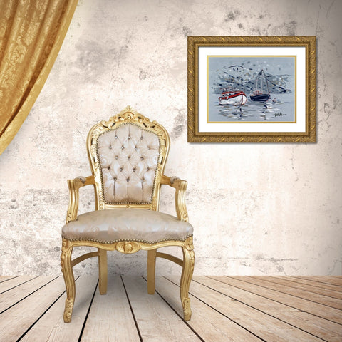 Nautical Display II Gold Ornate Wood Framed Art Print with Double Matting by Augustine, Jodi